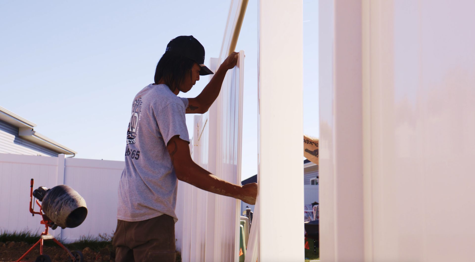 KD Fencing crew at work on a fence installation in Southeast Nebraska